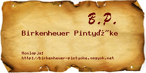 Birkenheuer Pintyőke névjegykártya